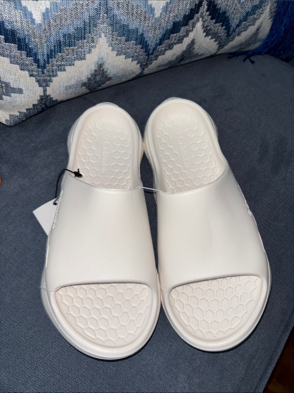 Columbia White Slip-On Clog Slides for Women